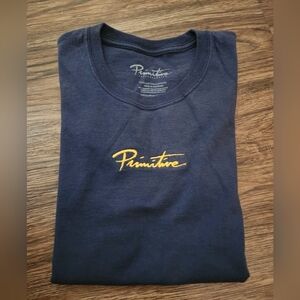 Primitive Dark Blue Tee with Gold Logo